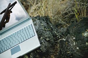  the crucifixion on a lap top computer