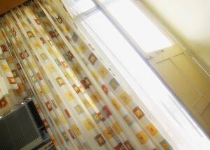Doorway and curtain