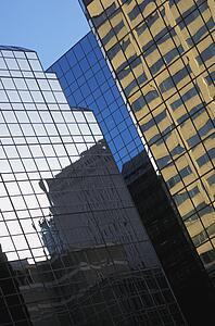 Glass buildings and reflections