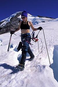 Woman mountaineering