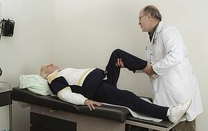A doctor carrying out an examination