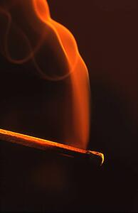 A smoldering match