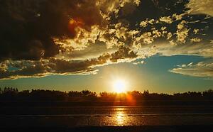 Sunset over the lake