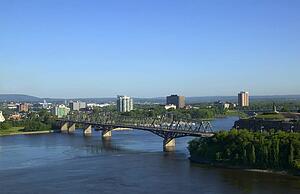 Bridge, river and surrounding countryside