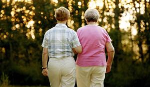 Senior mother and adult daughter