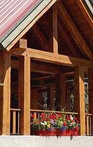Exterior of timber framed building