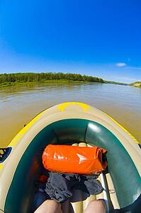 Rubber boat on water