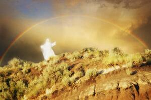 Angel under a rainbow