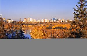 Fall skyline of city
