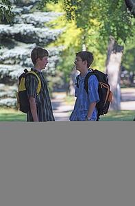Two boys with backpacks
