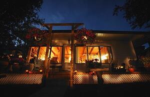Exterior cabin at night