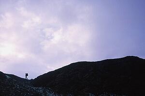 A hiker's silhouette