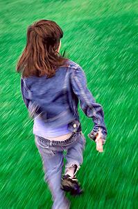 A child runs