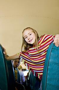 Child on a school bus