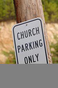 Church parking only sign