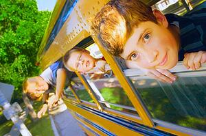 Children on school bus