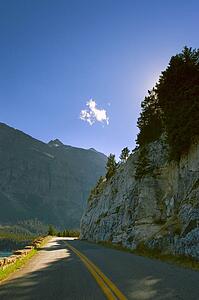 A scenic mountain road