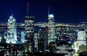 Downtown city at night