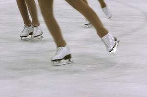 Girls with figure skates