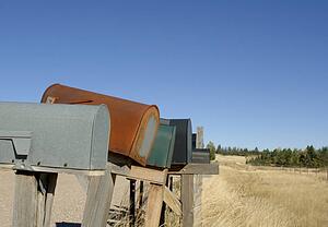Mailboxes in a row