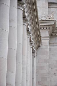 Pillars on building