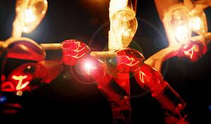 Close up of Christmas lights