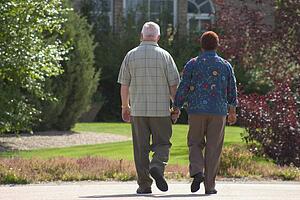 Couple walking hand in hand