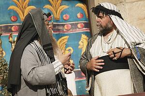 Two men talking