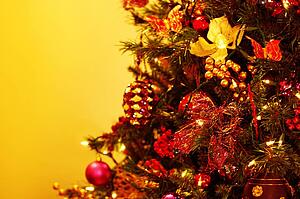 Closeup of Christmas tree