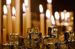 Lit candles