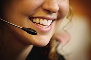 Woman with headset