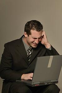 Businessman with laptop computer