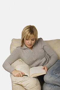 Woman reading book