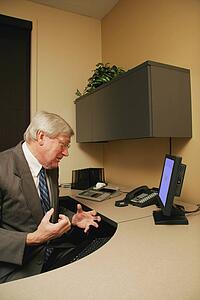 Businessman experiences frustration