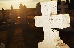 Closeup of a weathered cross