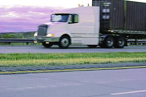 A semi truck on a highway