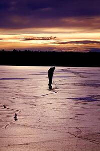 Skating on a frozen lake