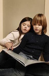 Children looking at book