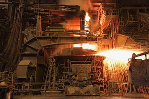 Sparks falling from work shop