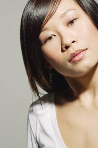 Woman with serious expression
