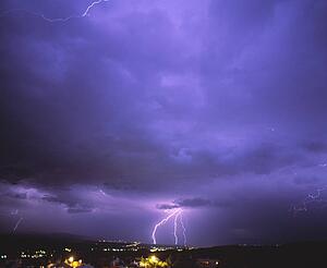 Electrical storm with lightning