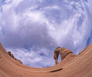Unusual view of natural rock formation