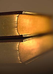 Gold pages on closed book