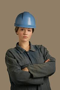Portrait of a woman with hard hat