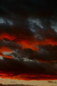 Dark clouds at sunset