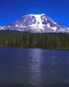 Mount Adams looms over Takhlakh Lake, Gifford Pinchot National Forest