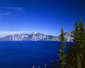 Deep blue water of Crater Lake, Crater Lake National Park