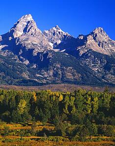 Mountain peaks of the Teton Range, Grand Teton National Park