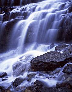 Waterfall cascades, Glacier National Park 