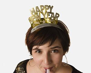 Woman celebrating New Year's